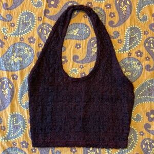 Brown Lace Halter Top